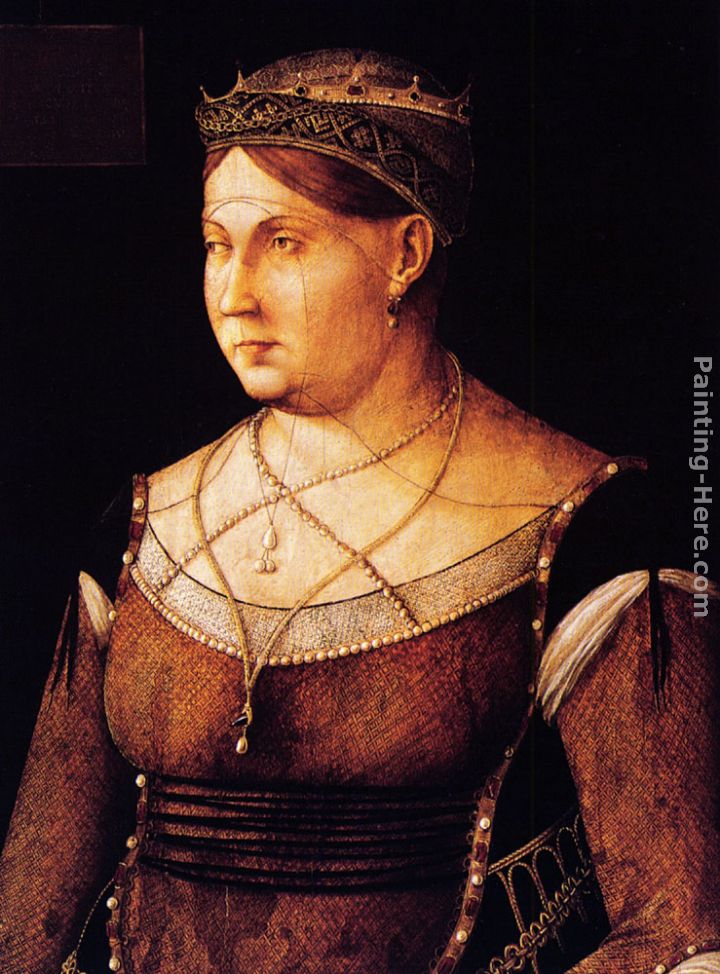Caterina Cornaro, Queen of Cyprus painting - Gentile Bellini Caterina Cornaro, Queen of Cyprus art painting